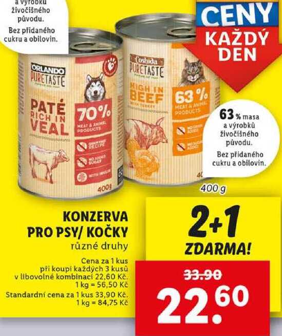 KONZERVA PRO PSY/KOČKY, 400 g