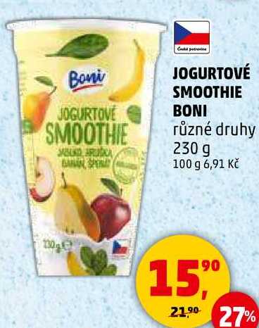 JOGURTOVÉ SMOOTHIE BONI různé druhy, 230 g