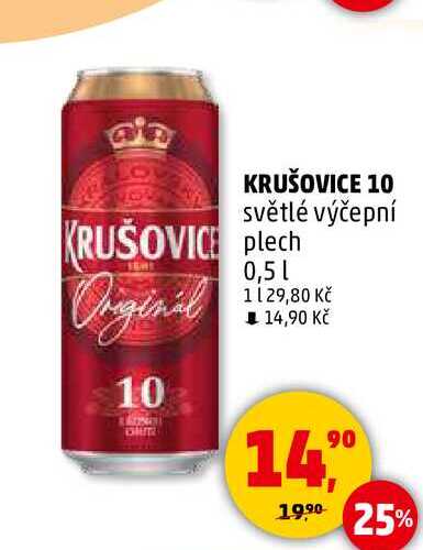 KRUŠOVICE 10 světlé výčepní, 0,5 l 