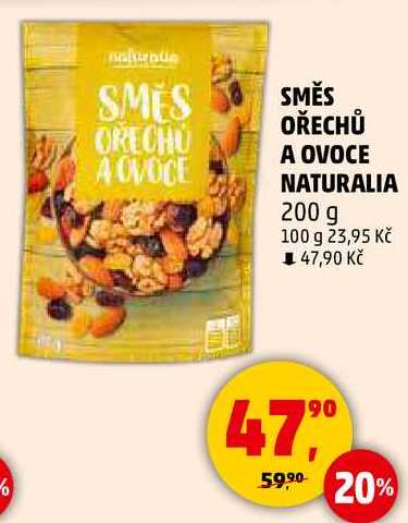 SMĚS OŘECHŮ A OVOCE NATURALIA, 200 g