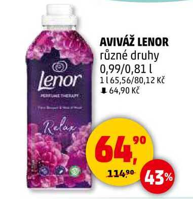 AVIVÁŽ LENOR různé druhy, 0,99/0,81 l