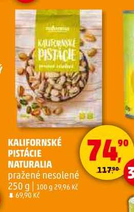 KALIFORNSKÉ PISTÁCIE NATURALIA pražené nesolené, 250 g