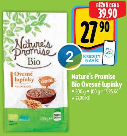 Nature's Promise Bio Ovesné lupínky, 200 g 