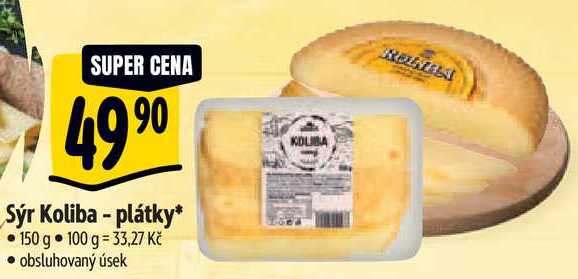 Sýr Koliba - plátky, 150 g 