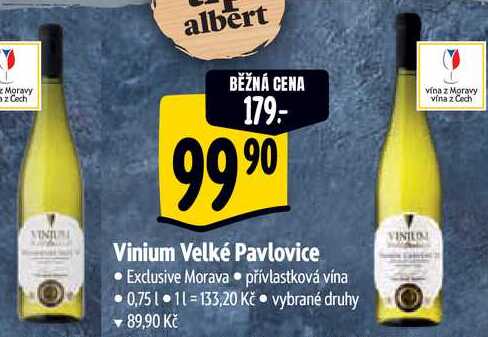 Vinium Velké Pavlovice Exclusive Morava, 0,75 l