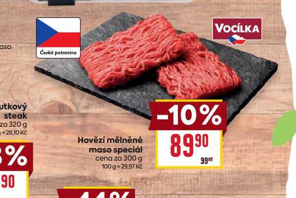 Hovězí mělněné maso speciál cena za 300 g