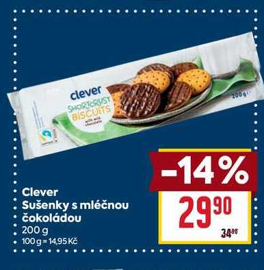 Clever Sušenky s mléčnou čokoládou 200 g 