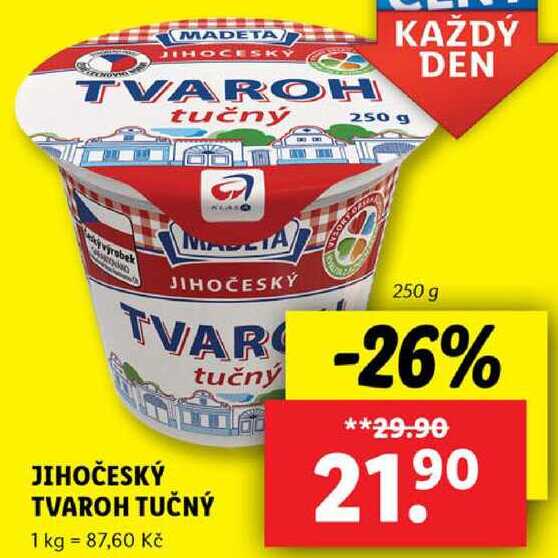 JIHOČESKÝ TVAROH TUČNÝ, 250 g