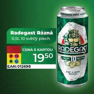 Radegast Rázná 0,5L 10 světlý plech 