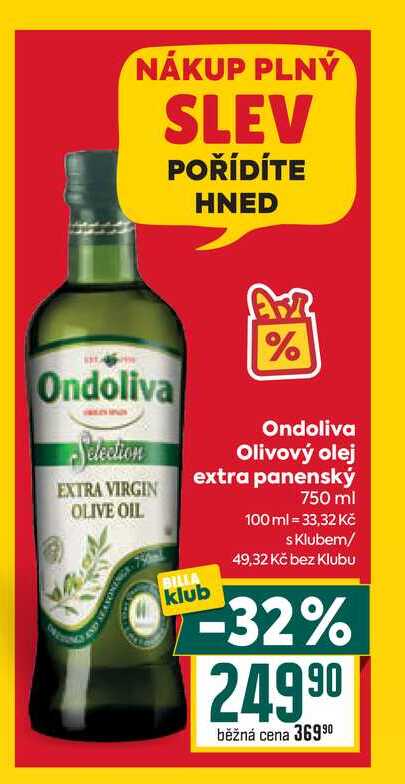 Ondoliva Olivový olej extra panenský 750 ml