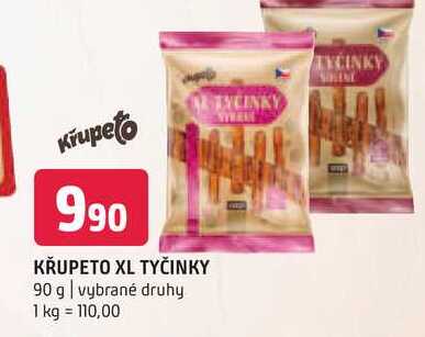 Křupeto xl tyčinky 90 g vybrané druhy