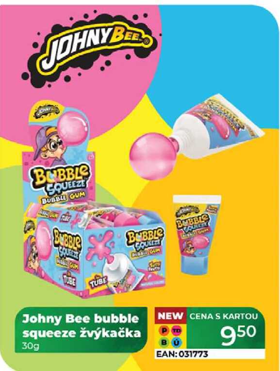 Johny Bee bubble squeeze žvýkačka 30g  