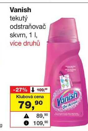 Vanish tekutý odstraňovač skvrn, 1l