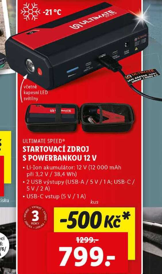 STARTOVACÍ ZDROJ S POWERBANKOU 12 V