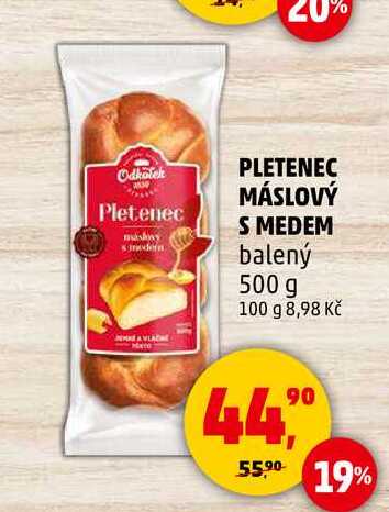 PLETENEC MÁSLOVÝ S MEDEM balený, 500 g 