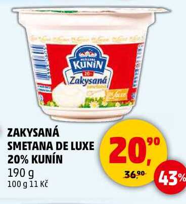 ZAKYSANÁ SMETANA DE LUXE 20% KUNÍN, 190 g 