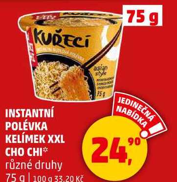 INSTANTNÍ POLÉVKA KELÍMEK XXL CHO CHI různé druhy, 75 g 