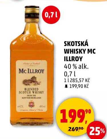 SKOTSKÁ WHISKY MC ILLROY 40% alk., 0,7 l