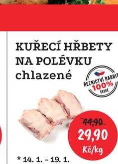 KUŘECÍ HŘBETY NA POLÉVKU chlazené 1kg 