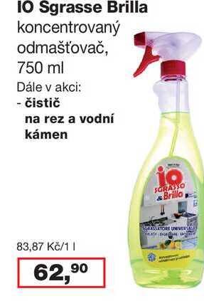 IO Sgrasse Brilla koncentrovaný odmašťovač, 750 ml 