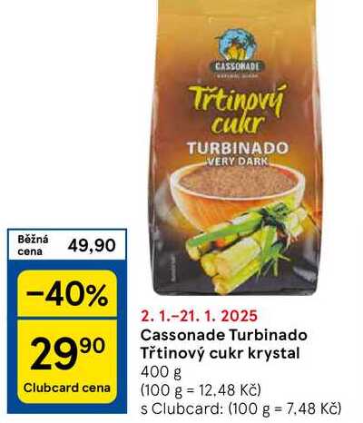 Cassonade Třtinový cukr, 400 g