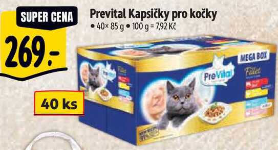 Prevital Kapsičky pro kočky, 40x 85 g