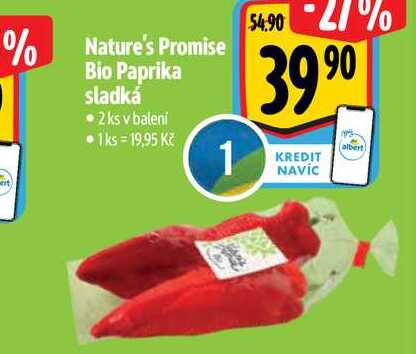 Nature's Promise Bio Paprika sladká  2 ks 