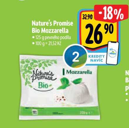 Nature's Promise Bio Mozzarella 125 g 