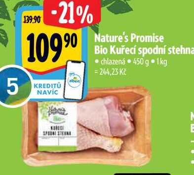  Nature's Promise Bio Kuřecí spodní stehna  450 g