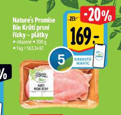 Nature's Promise Bio Krůtí prsní řízky - plátky  300 g