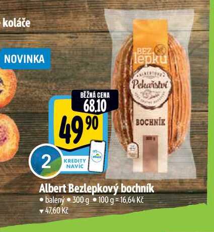   Albert Bezlepkový bochník balený 300 g  