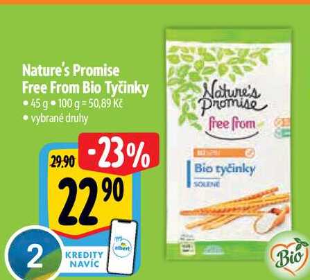 Nature's Promise Free From Bio Tyčinky 45 g  