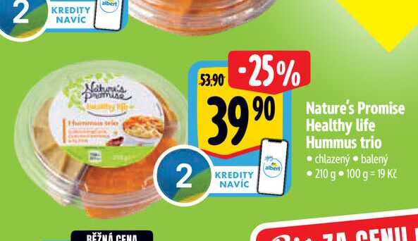   Nature's Promise Healthy life Hummus trio 210 g