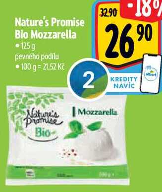 Nature's Promise Bio Mozzarella, 125 g 