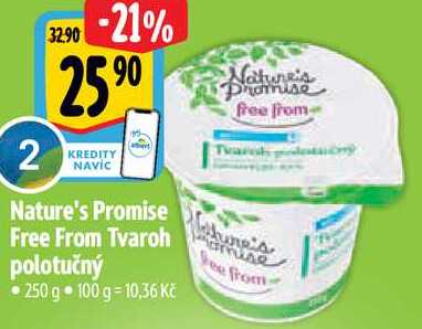 Nature's Promise Free From Tvaroh polotučný, 250 g 