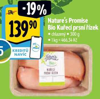 Nature's Promise Bio Kuřecí prsní řízek, 300 g