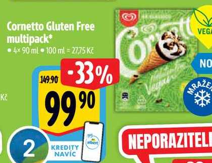 Cornetto Gluten Free multipack, 4x 90 ml