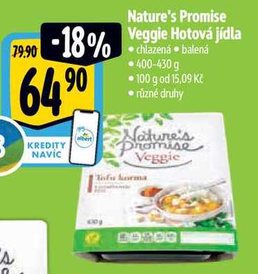 Nature's Promise Veggie Hotová jídla, 400-430 g