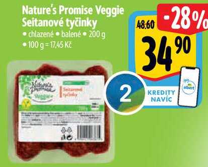 Nature's Promise Veggie Seitanové tyčinky, 200 g