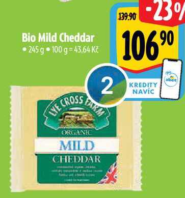 Bio Mild Cheddar, 245 g 