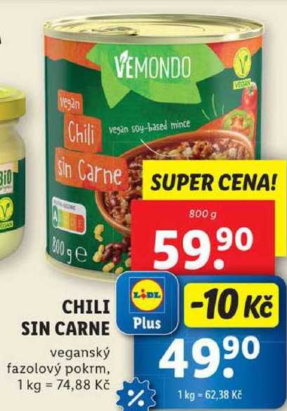 CHILI SIN CARNE, 800 g