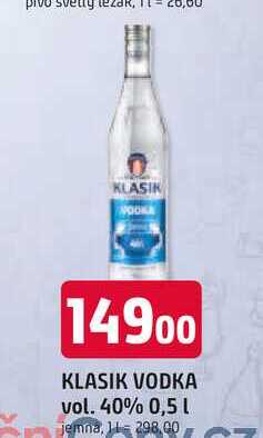 KLASIK VODKA vol. 40% 0,5 L 