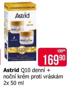 Astrid Q10 denní + noční krém proti vráskám 2x 50 ml 