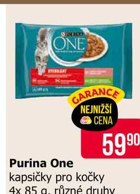 Purina One kapsičky pro kočky 4x 85 g různé druhy  