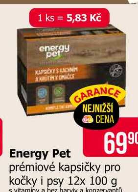 Energy Pet prémiové kapsičky pro kočky i psy 12x 100 g  