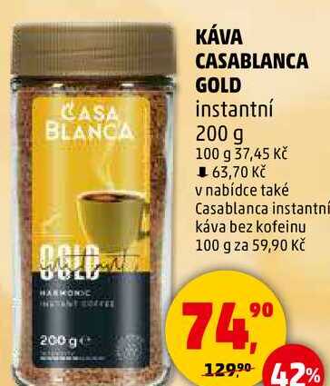 KÁVA CASABLANCA GOLD instantní, 200 g