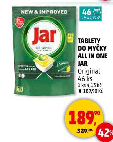 TABLETY DO MYČKY ALL IN ONE JAR Original, 46 ks