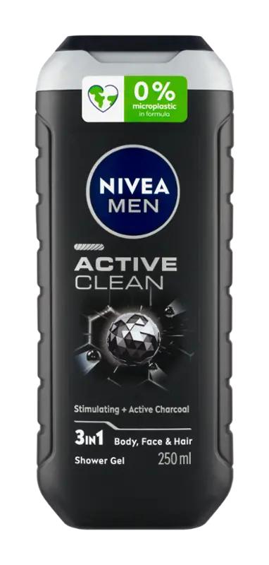 NIVEA Men Sprchový gel pro muže 3v1 Active Clean, 250 ml