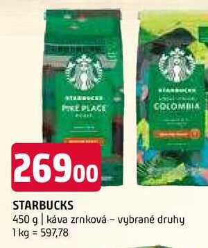 Starbucks 450 g káva zrnková vybrané druhy  v akci