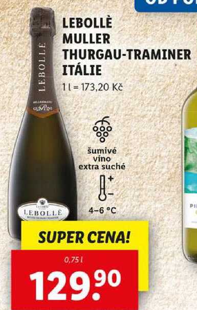 LEBOLLE LEBOLLÈ MULLER THURGAU-TRAMINER ITÁLIE, 0,75 l